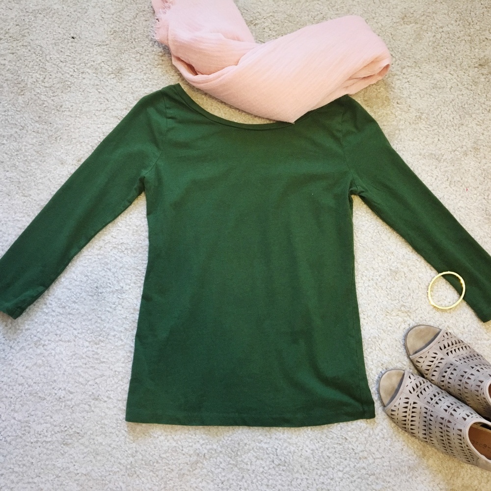 J. Crew Scoopback Ballet Three-Quarter Sleeves Top